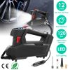 Portable Tire Inflator 120 PSI Maximum 90W Powered Tire Pump with Digital Display LED Light Inflatable Nozzle Needle Fuse Air Compressor for Bikes Mot