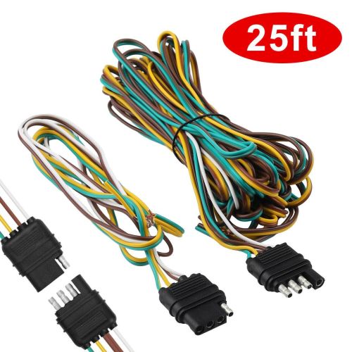 25' 4 Pin Flat Trailer Wiring Harness Kit Wishbone Style For Trailer Tail Lights 25' 4 Pin Flat Trailer Wiring Harness Kit Wishbone Style For Trailer Tail Lights