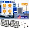 4x6in Car LED Headlights Vehicle Rectangular Headlamp with H4 Socket H4-to-3Pins Adapter with High Low Beam White Light IP68 Waterproof for 10-80V SUV