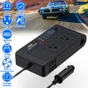 200W 12V Car Inverter DC12V to AC110V Vehicle Power Converter with 2 110V AC Outlets 1 Type-C 3 USB Ports Quick Charge Overheat Protection Voltage Dis