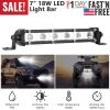7" LED Light Bar Single Row Offroad Spot Lights 18W Ultra Slim Straight Work Light for Trailer Truck Bus Boat