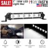 7" LED Light Bar Single Row Offroad Spot Lights 18W Ultra Slim Straight Work Light for Trailer Truck Bus Boat