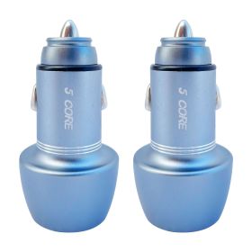 5 Core USB Car Charger Cigarette Lighter Adapter 2Pcs 1 USB 1 Type C Port QC 3.0 36W Fast Charging - CDKC12 2Pcs