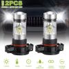 2PCS 1100LM 100W 5202 H16 LED Fog DRL Light Bulb IP68 Waterproof 20 2835 LEDs 360° Beam Angle 6000K White