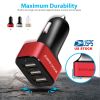 USB Car Charger 30W 5.5A 3 USB Port Cigarette Lighter Charger Adapter For iPhone XS/iPhone XS Max/iPhone 8 Plus/Galaxy S7/Galaxy S6