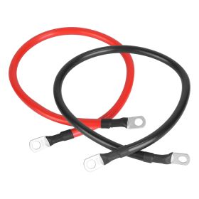 2Pcs 2 AWG Gauge Copper Battery Cables Car Inverter Copper Wire Cable with 3/8In Lugs for Motorcycle Automotive RV Solar ATV (Option: 2AWGGaugeCable5FT)