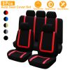 9Pcs Full Set Car Seat Covers For Auto Truck SUV Universal Front Rear Car Seats Headrest Protectors Split Bench Compatible
