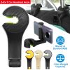 Car Hook Car Seat Back Hook Car Headrest Hook Hanger with Phone Mount Holder Lock Phone Bracket