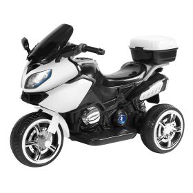 3 Wheel Motorcycle For Kids Aged 1-6 Battery Powered Ride On Toy Electric Tricycle w/Music Story Broadcasting Headlight Rear Light Forward Reverse (Option: 3WheelsKidsMotorcycleWhite)